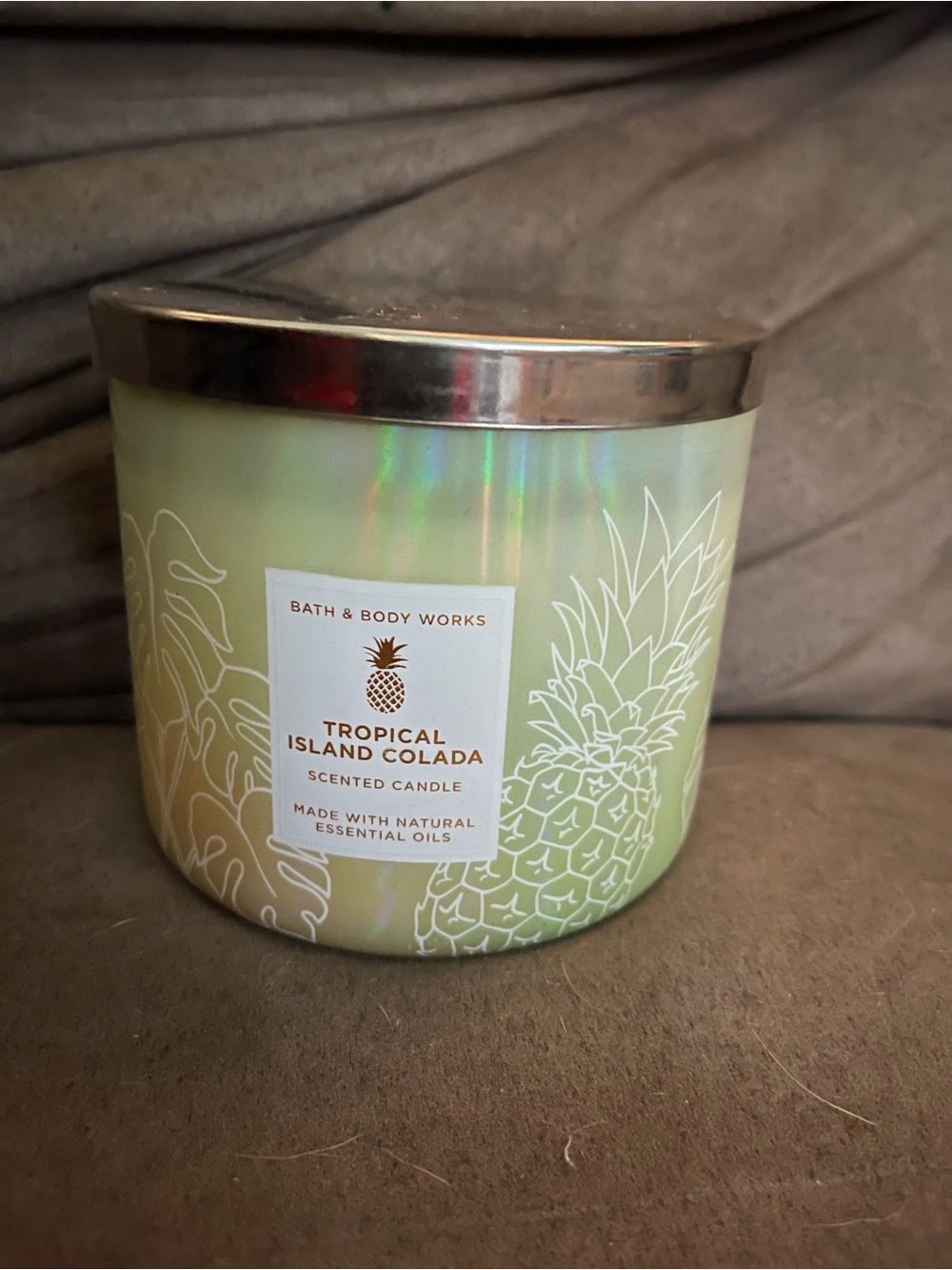 Bath & Body Works Tropical Island Colada Scented Candle - Light Green